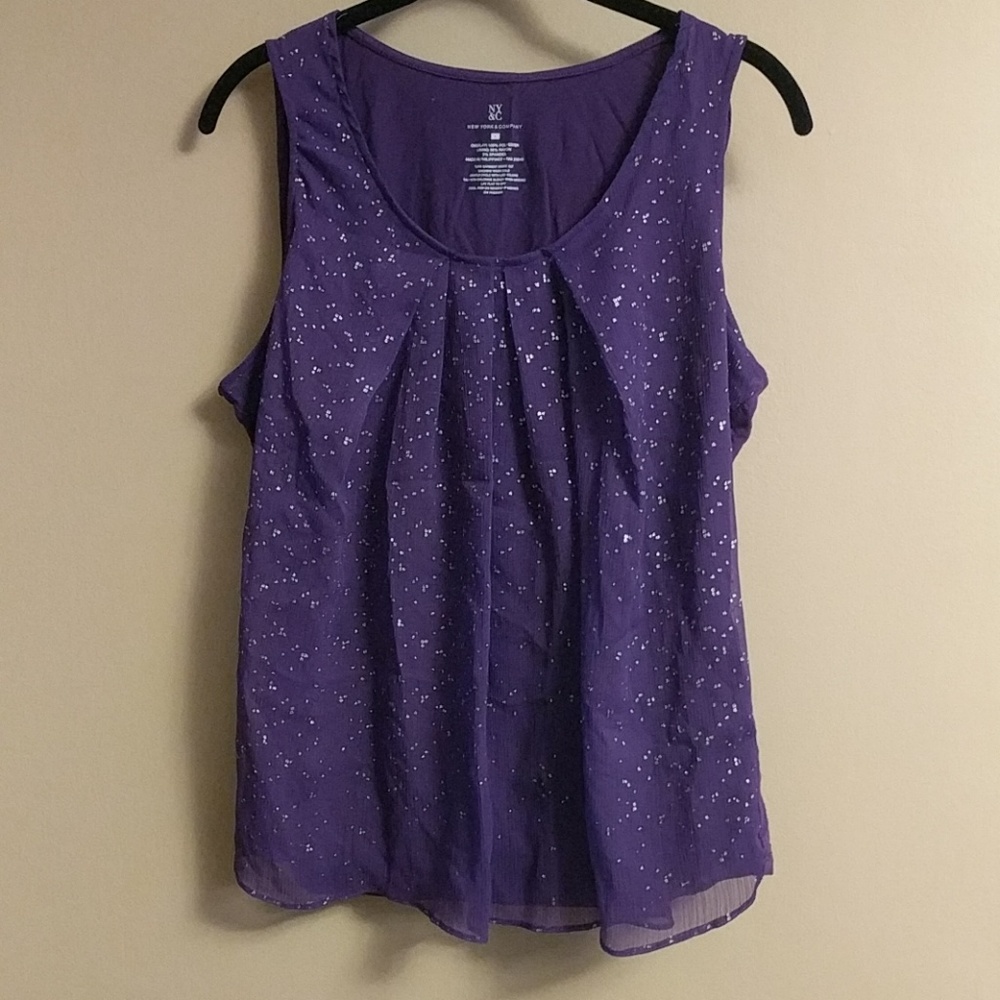 New York & Company Large purple sparkle tank